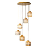 Trum Aluminium Hänglampa Eiland Modern Enkel 3/5-lamps Svart/Guld Taklampa i Varm/Vit Ljus Carvallo