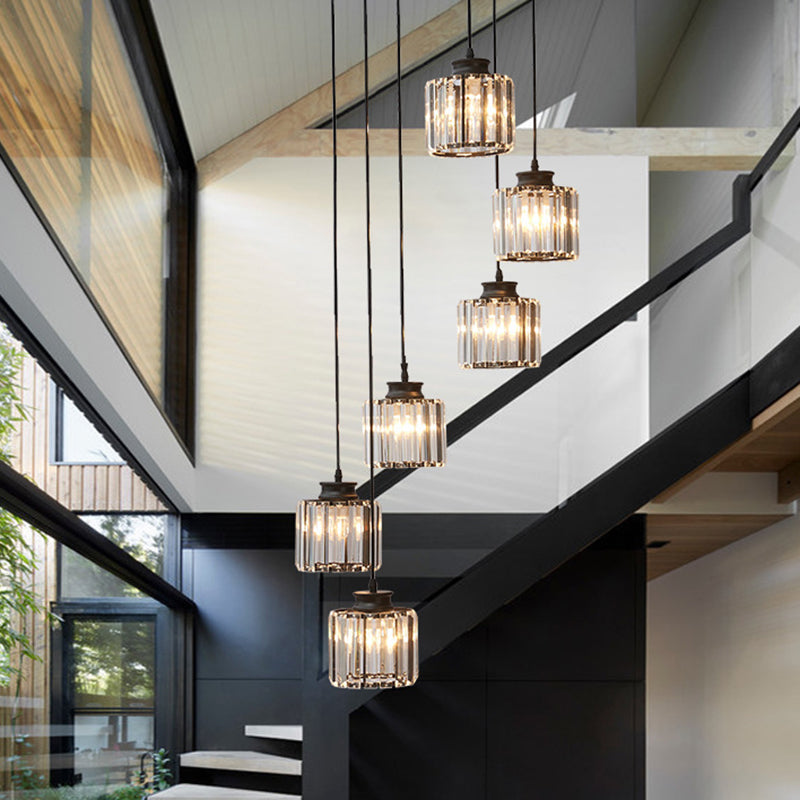Trum Aluminium Hänglampa Eiland Modern Enkel 3/5-lamps Svart/Guld Taklampa i Varm/Vit Ljus Carvallo