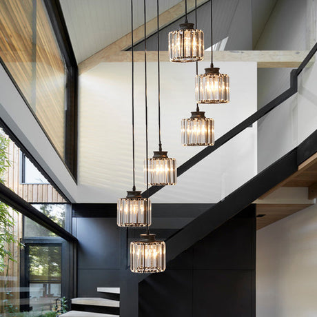Trum Aluminium Hänglampa Eiland Modern Enkel 3/5-lamps Svart/Guld Taklampa i Varm/Vit Ljus Carvallo