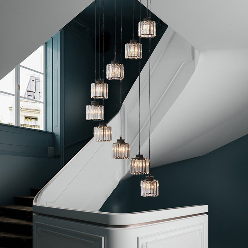 Trum Aluminium Hänglampa Eiland Modern Enkel 3/5-lamps Svart/Guld Taklampa i Varm/Vit Ljus Carvallo