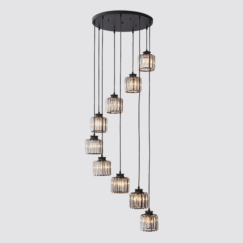 Trum Aluminium Hänglampa Eiland Modern Enkel 3/5-lamps Svart/Guld Taklampa i Varm/Vit Ljus Carvallo