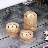 Trä Tealight Hållare med Jute Snöre – Rå Inredning för Hem och Trädgård Carvallo