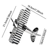 Retro metallväggskulptur av flygplan - Vintage flygkonst för industriell heminredning MILA Sverige