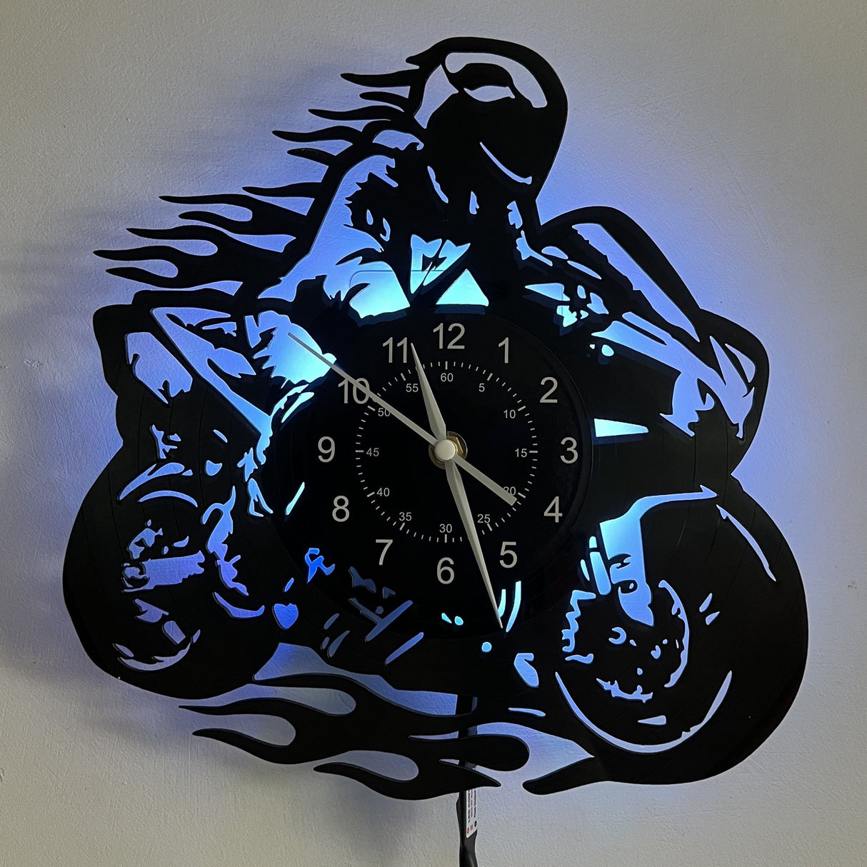 Vinylskivklocka - Motortema, Stil, För Vardagsrum och Kontorsdekoration Carvallo