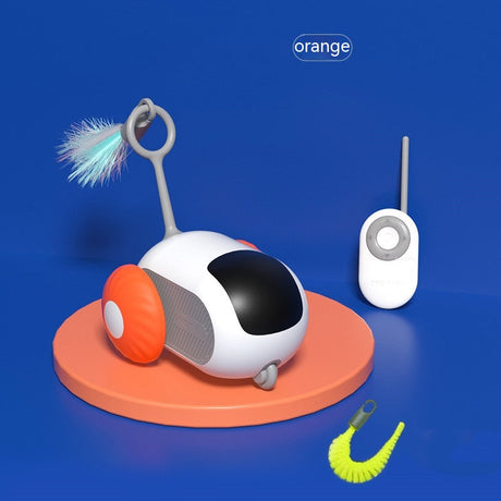 Interaktiv leksaksbil självrörlig samt med fjärrkontroll-leksaker-VaruZ-Orange-Hemnix