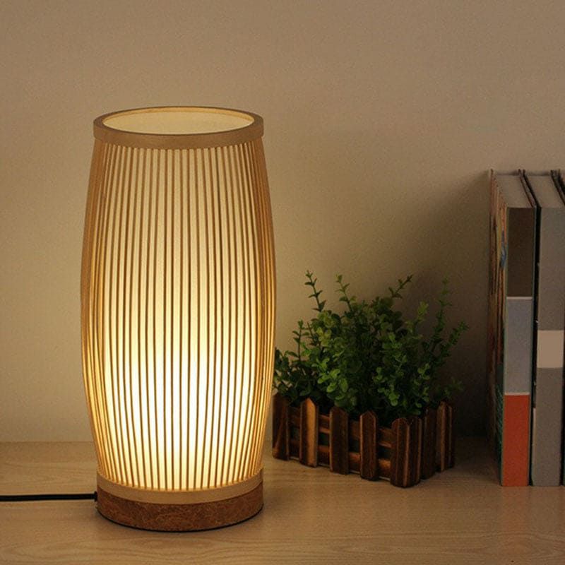BambooGlow - Bambu Bordslampa Nattljus – Stilig Trälamps Carvallo