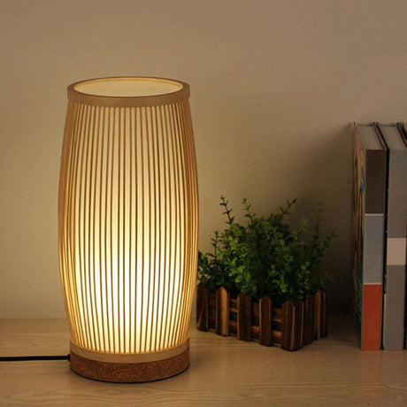 BambooGlow - Bambu Bordslampa Nattljus – Stilig Trälamps Carvallo