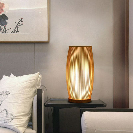 BambooGlow - Bambu Bordslampa Nattljus – Stilig Trälamps Carvallo
