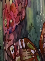 Damklänning V-ringning Fjärilstryck Loose Fit Polyester för Vår och Sommar-Klänningar-Bellasverige-Hemnix