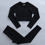 Träningsset Med Valfri Topp Dam-Personligt-BB-Tights & Topp-Svart-S-Hemnix