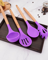 Carvallo – Miljövänligt Silikon Kökset med Bambu Handtag (12-delar) Carvallo