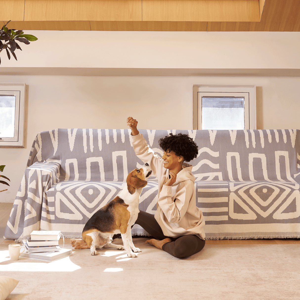 Geometrisk Boho Stil Sofföverdrag - Modern, Stilig & Hållbart Soffskydd Carvallo