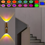 LED-nattljus med rörelsesensor (6-pack) - Dimmbar & RGB | USB-laddning, 3 ljusfärger, Perfekt för hall, trappa & vardagsrum Carvallo