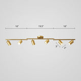 Minimalistisk LED Taklampa med Guld Tubulär Skena och Metalls.k.s. Carvallo