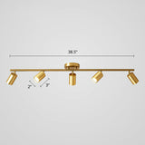 Minimalistisk LED Taklampa med Guld Tubulär Skena och Metalls.k.s. Carvallo