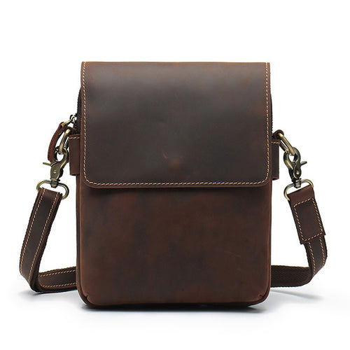 Herrars Crazy Horse Leather Crossbody Bag – Retro Cowhide Messenger Bag Carvallo