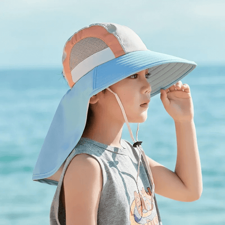 Luftig & Rolig Sommarhatt Solhatt för Barn-Barn-BB-E-Ljusblå-Hemnix