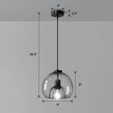 Orion Minimalistisk Svart Mynnad Hängande Lampa Carvallo
