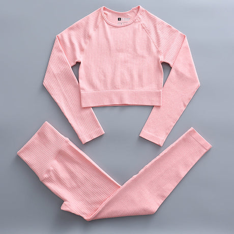 Träningsset Med Valfri Topp Dam-Personligt-BB-Tights & Topp-Rosa-S-Hemnix