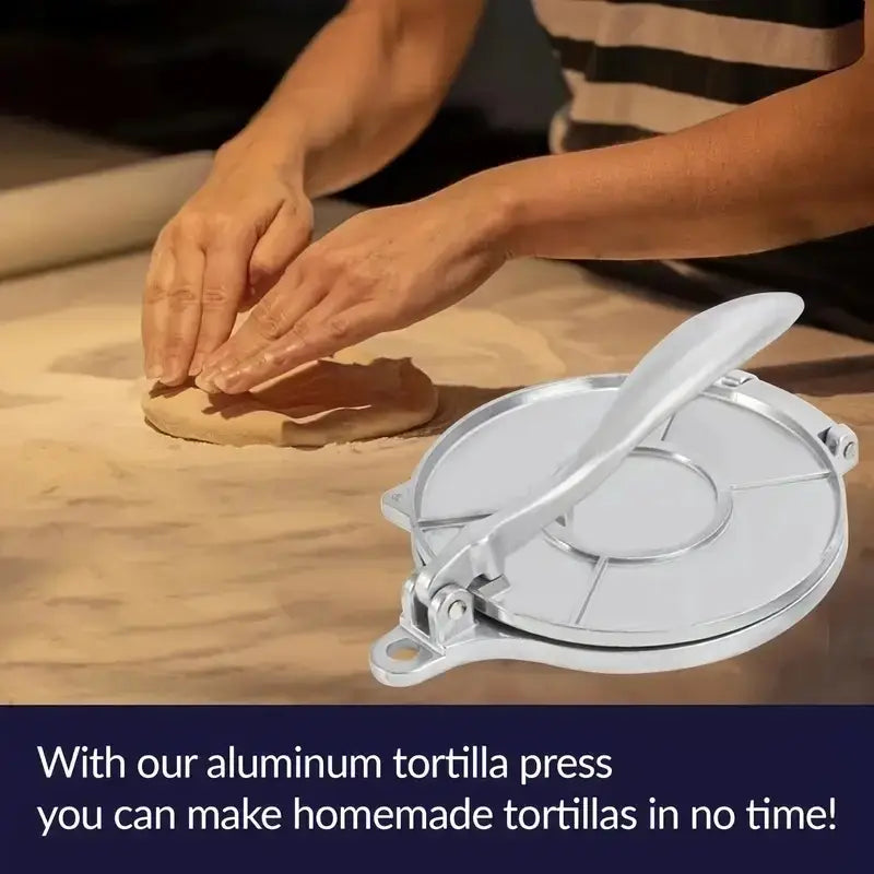 Premium tortillamaskin i aluminium – handpress för autentiska majs- och mjöltortillas MILA Sverige