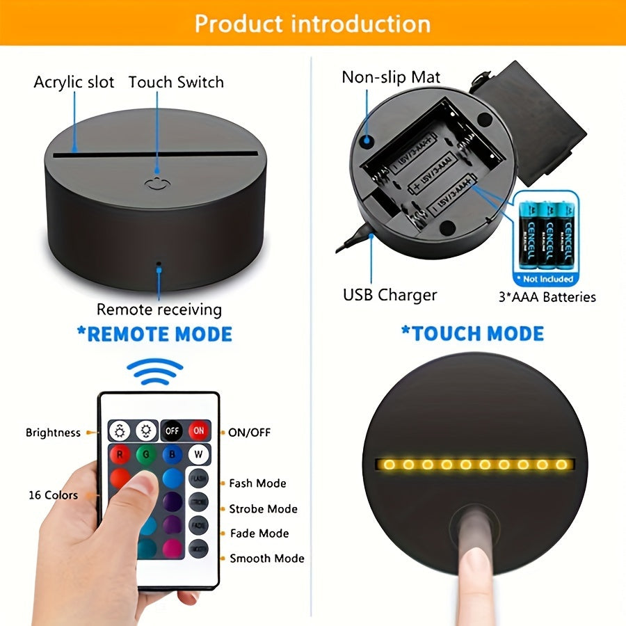 DecoBulldog - 3D Fransk Bulldog Nattlampa med 16 Färger Carvallo