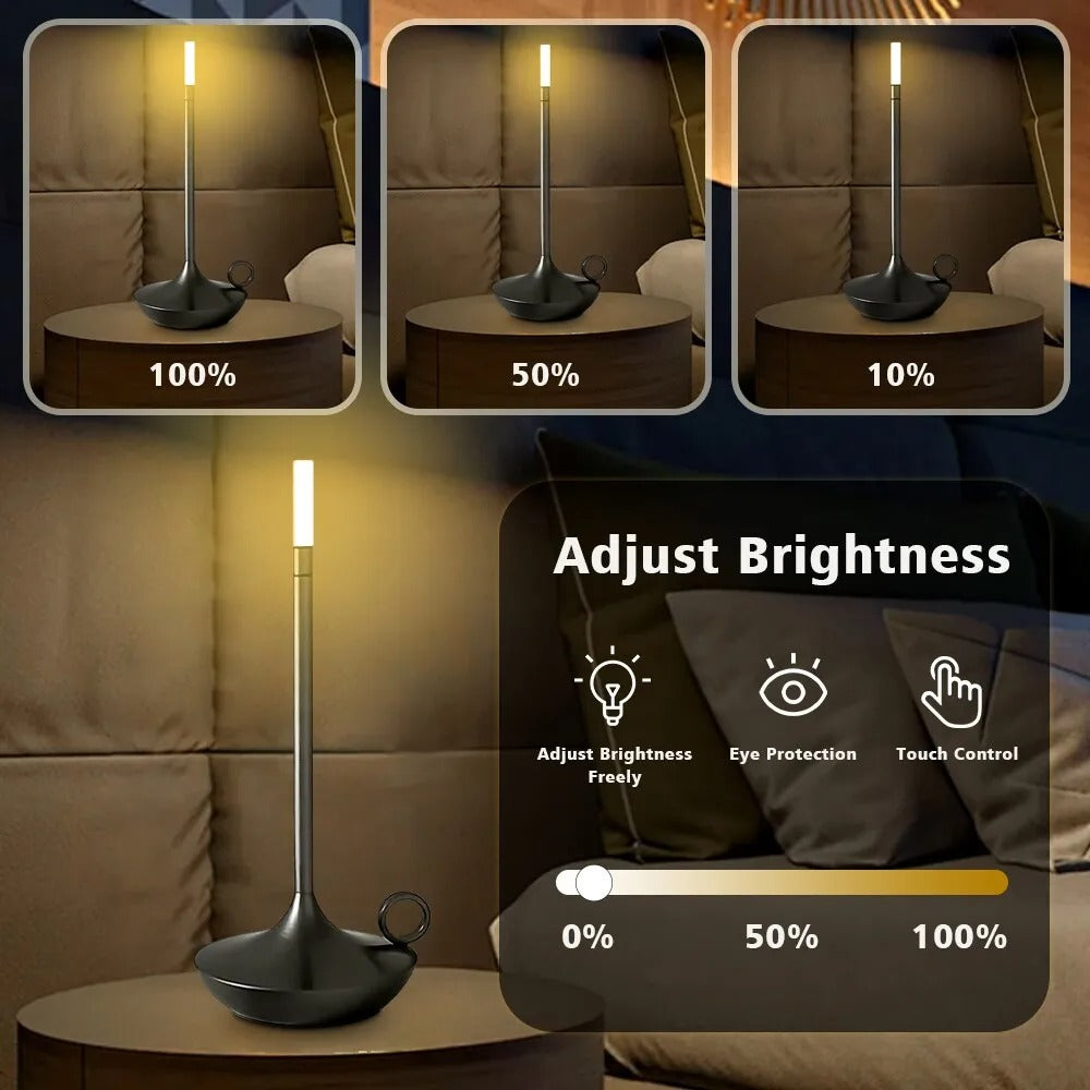 Vintage Uppladdningsbar Bordslampa – LED Metall Skrivbordslampa med Touchswitch & USB Laddning Carvallo