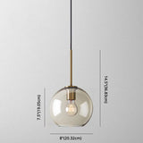 Hänglampa Kognak Glas Modern Minimalistisk 1-Ljuskälla Belysning För Matbord Carvallo