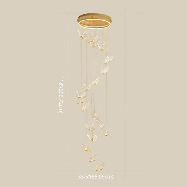 Glänsande Spiral LED Hänglampa i Guld Carvallo