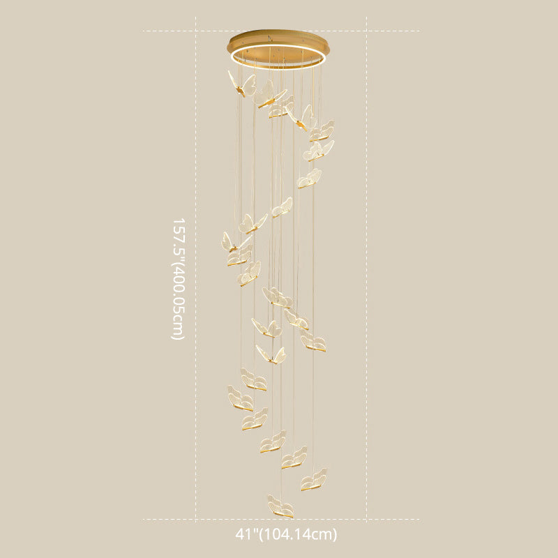 Glänsande Spiral LED Hänglampa i Guld Carvallo