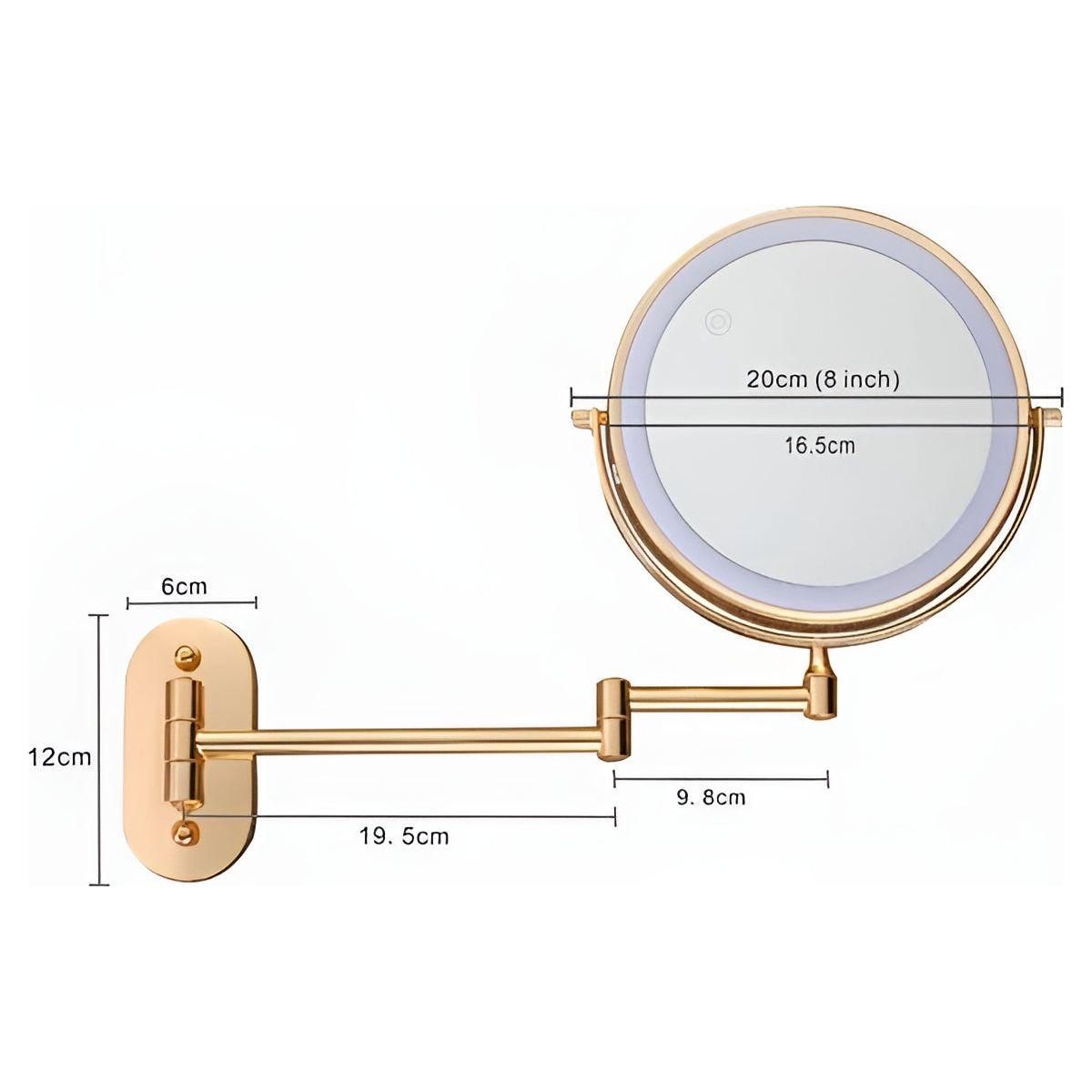 GlamGlow Mirror - Återuppladdningsbar, hopfällbar förstoring-LED-makeup-spegel Carvallo