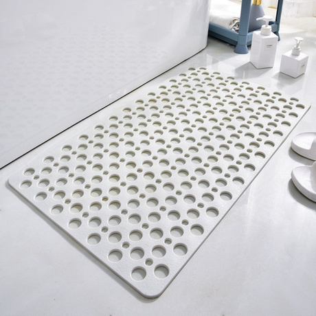 Anti-Slip Duschmatta | Rektangulär PVC Bad Säkerhetsmatta med Avloppshål för Badrum | Brick by Brick Carvallo