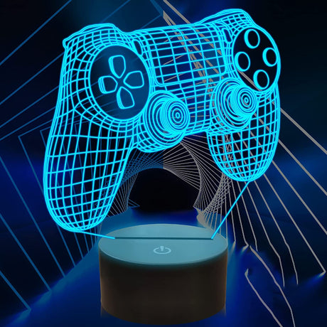 3D LED Lampa Gamer-Barn-BB-Playstation Kontroller-Hemnix