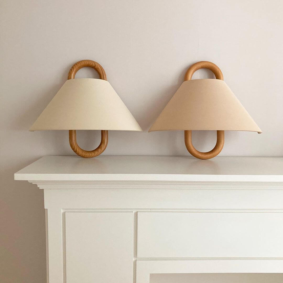 Vägglampa Modern Trä Tyg Sconcelampa Carvallo