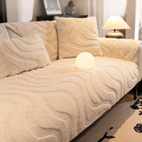 Varm Plush Curved Jacquard icke-glidande Soffa Skydde Täckning Carvallo