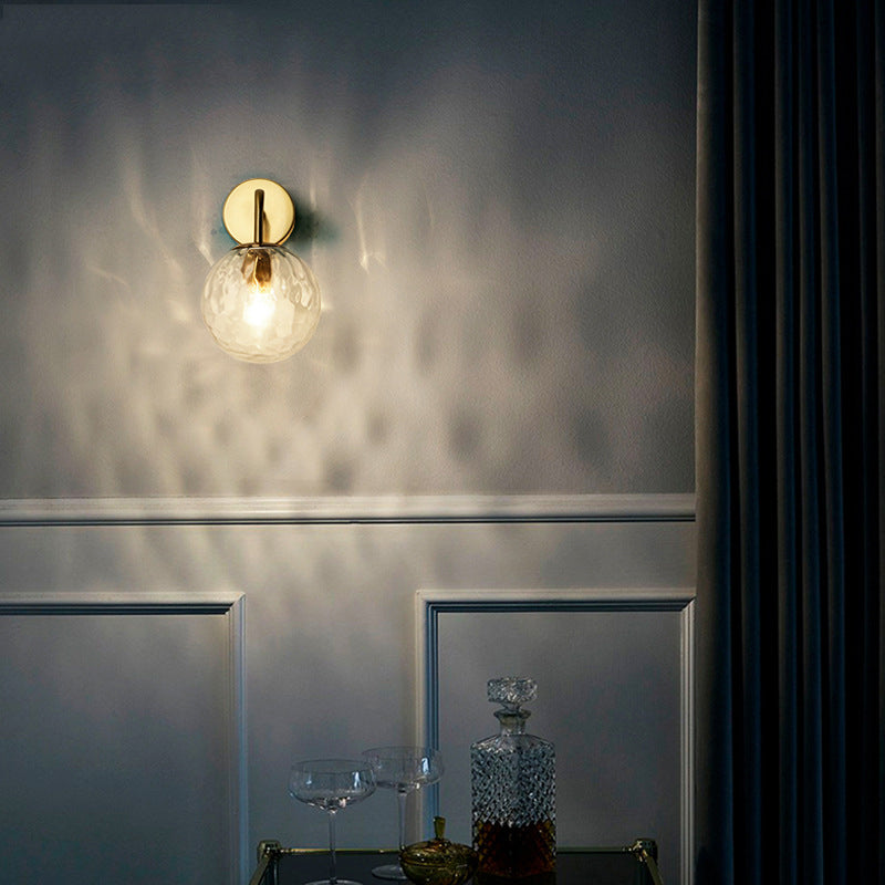 Vägglampa Modern Glas Globe Sconce Guld Finish Carvallo