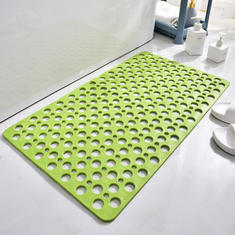 Anti-Slip Duschmatta | Rektangulär PVC Bad Säkerhetsmatta med Avloppshål för Badrum | Brick by Brick Carvallo