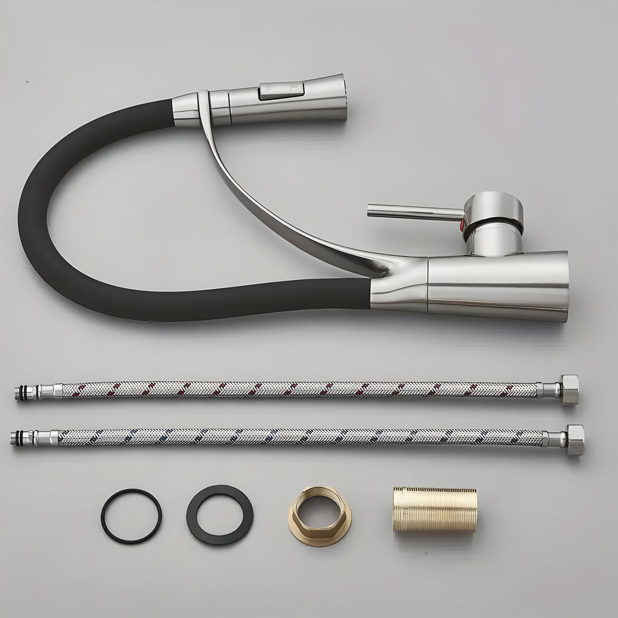 LuxSpout - Modern 360°-Rostfritt stål-uttagskran Carvallo