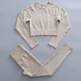 Träningsset Med Valfri Topp Dam-Personligt-BB-Tights & Topp-Khaki-S-Hemnix