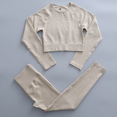 Träningsset Med Valfri Topp Dam-Personligt-BB-Tights & Topp-Khaki-S-Hemnix