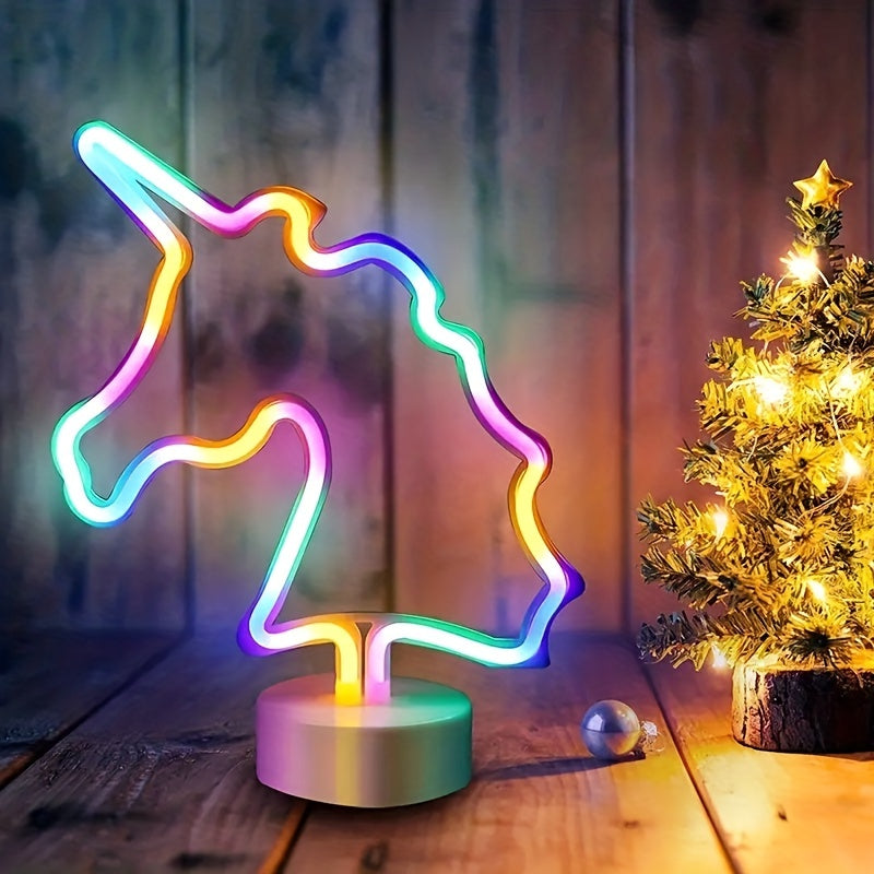 UnicornGlow - Neon Enhörning USB Skrivbordslampa för Fest & Dekoration Carvallo