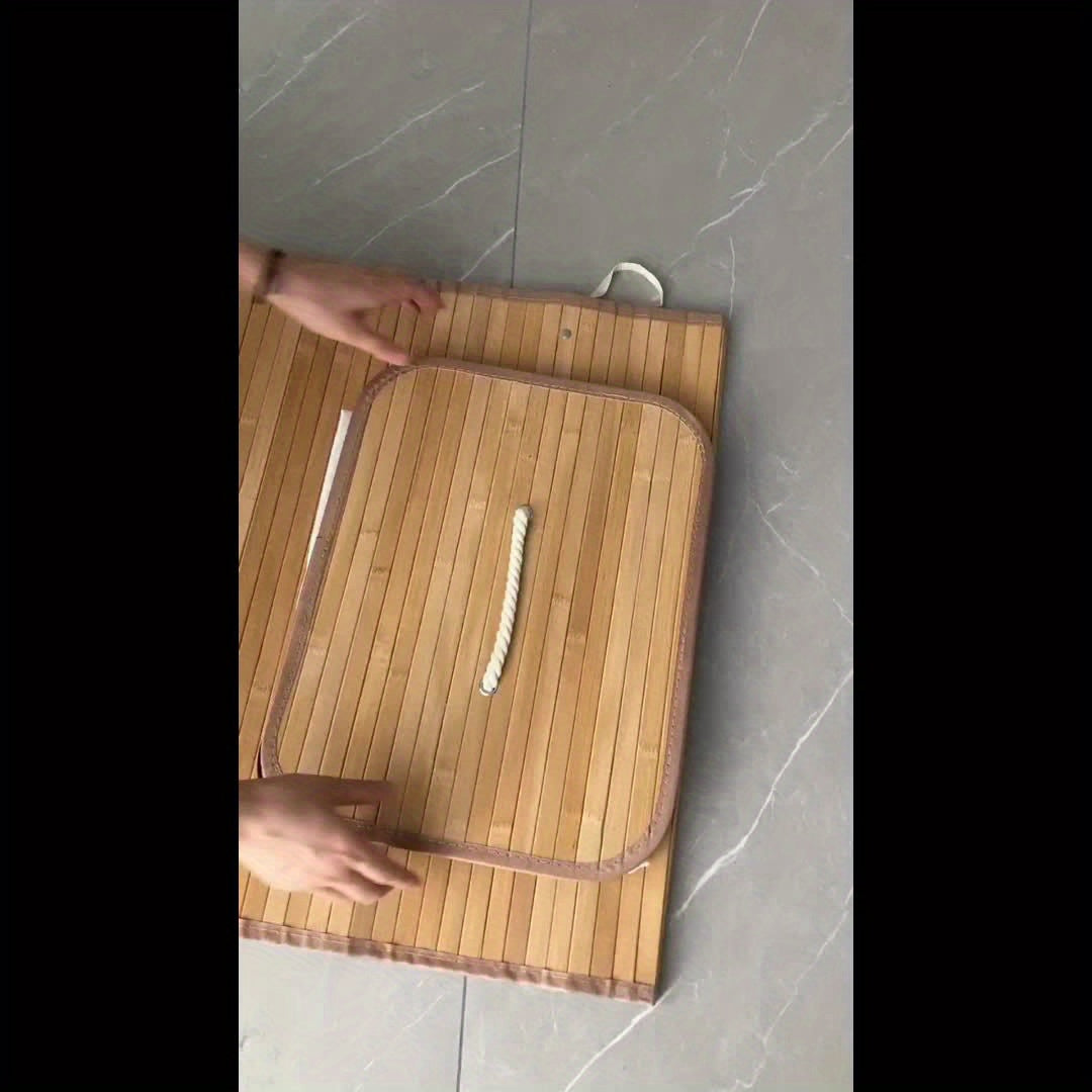 Bamboo Tvättkorg med Lock och Handtag – Naturligt Platsbesparande Förvaring Carvallo