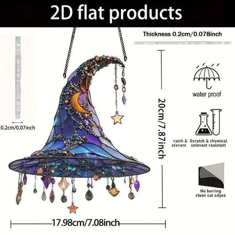 Halloween häxhatthängande dekoration – förtrollad 2D-prydnad för kuslig charm MILA Sverige