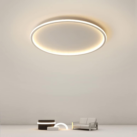 Ultra-tunn modern taklampa | Flush Mount LED för låga tak | Rund & dimbar Carvallo