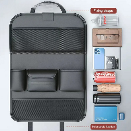 Bilens baksätesorganisatör med tabletthållarebricka Carvallo