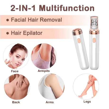 2 i 1 Ansiktsfransborttagning och Epilator för Kvinnor Carvallo