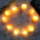 Royaleva Himalaya Salt String Lights - Portable Warm Amber Decor, Natural Crystal Carvallo
