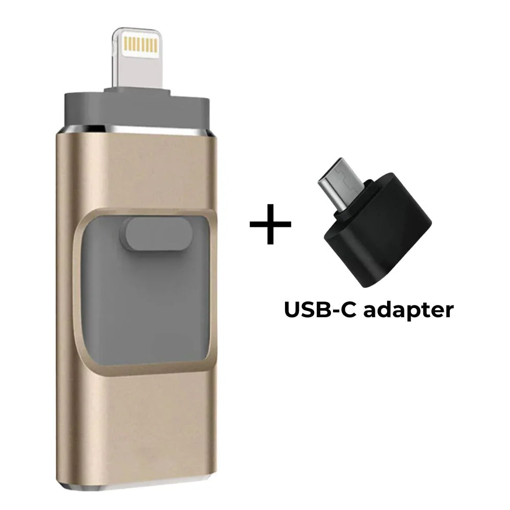 4-i-1 USB Minne - Blixtsnabb Bildöverföring-VaruZ-32 GB-GULD-Hemnix