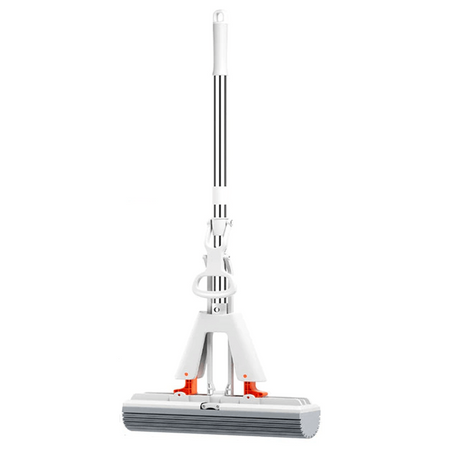 Självpressande Mopp med Teleskopskaft – Hopfällbar Bomullsmopp för Effektiv Golvrengöring & Torkning-fönsterputsare-BB-1 mopphuvuden-Hemnix