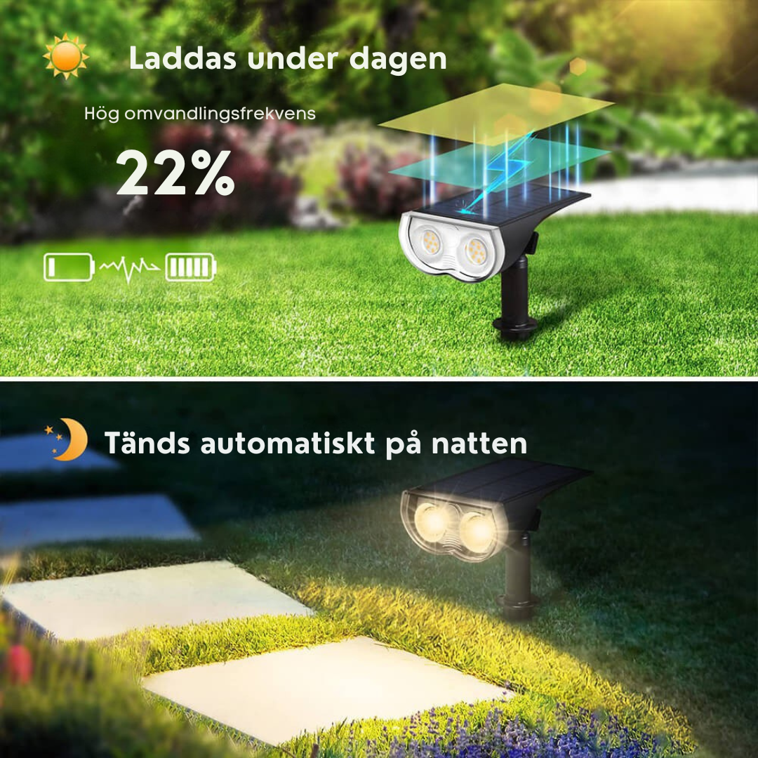 SunBeam – 2-i-1 utomhus solcellslampa Carvallo