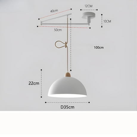 LuxeSwing Light - Nordisk Justerbar LED- Taklampa med Svängarm Carvallo